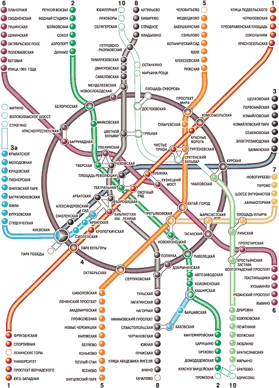 Карта метро Москвы (схема)